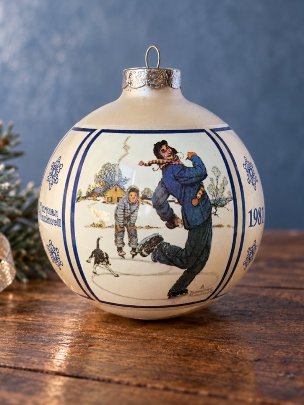 Vintage Norman Rockwell Gay Blades Ornament 1981 w/ Box